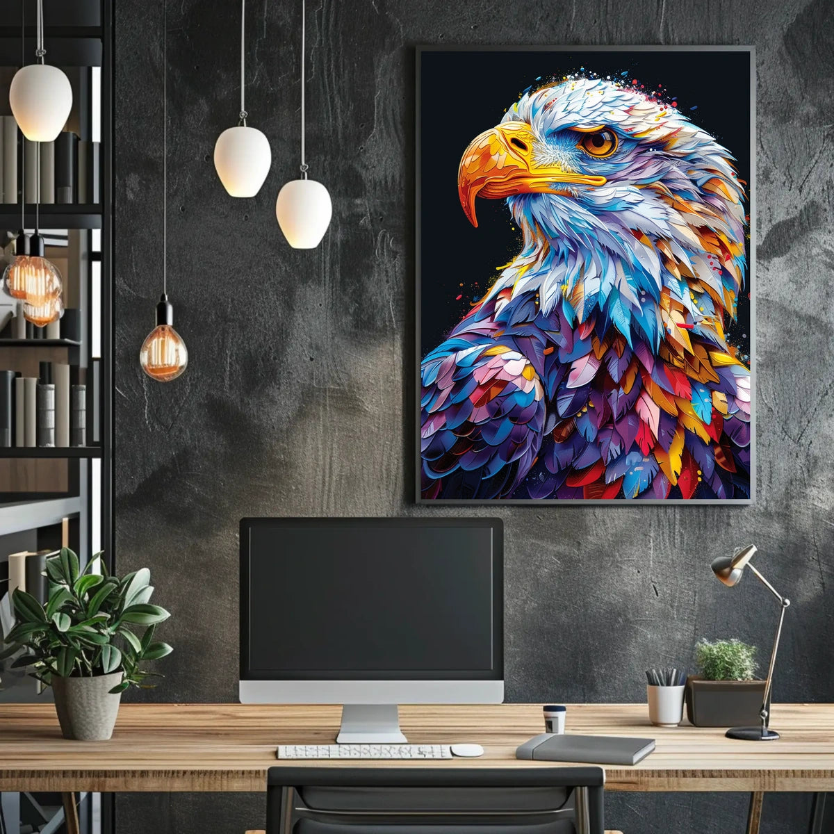 Vibrant Eagle Portrait Poster