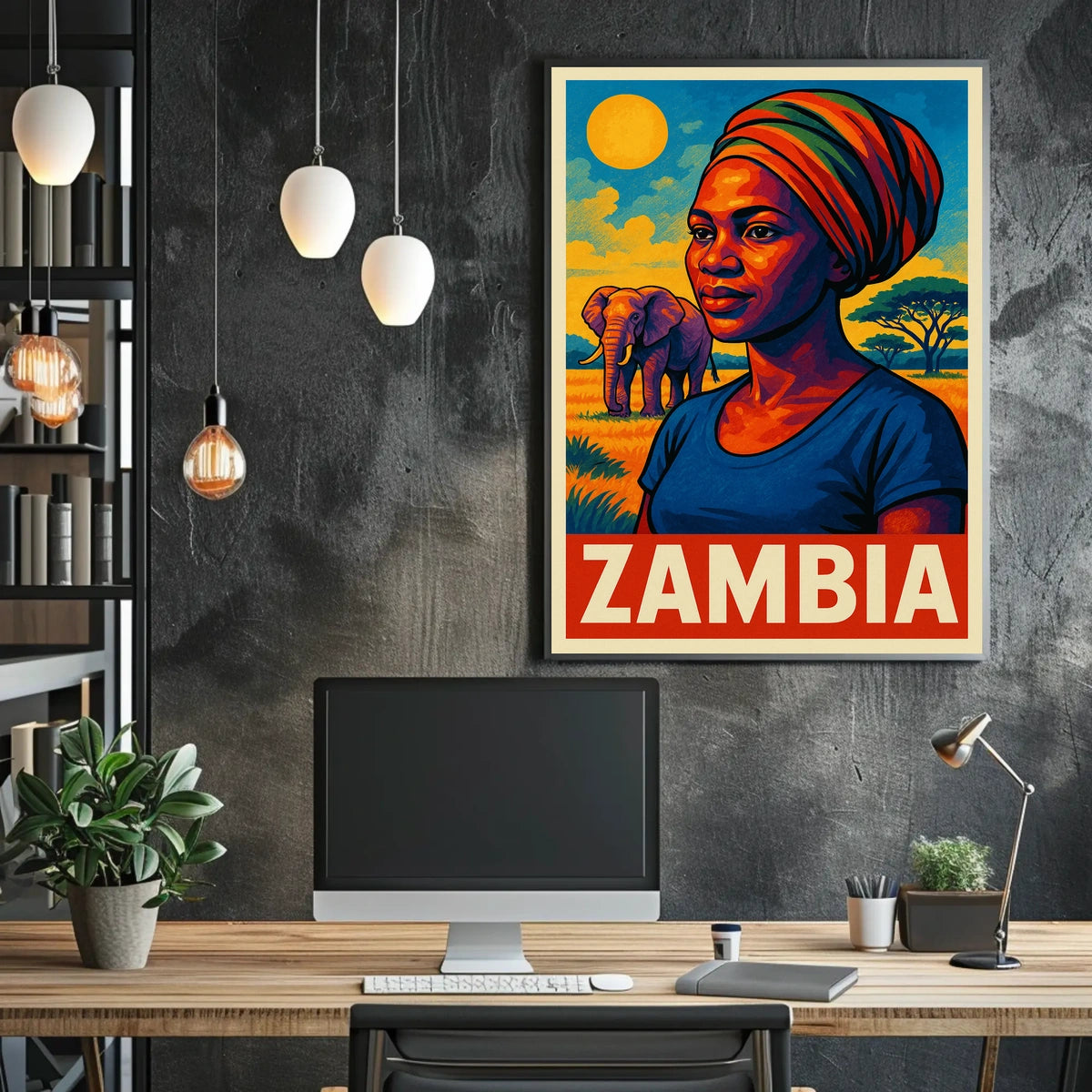 Zambia A Vibrant Portrait Poster