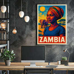 Zambia A Vibrant Portrait Poster