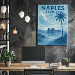 Naples Florida Poster Wall Art Coastal Beach Vibes 18x24