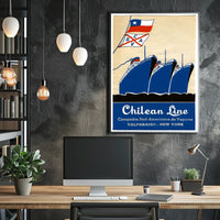 Valparaiso To New York Maritime Poster Vintage Wall Art