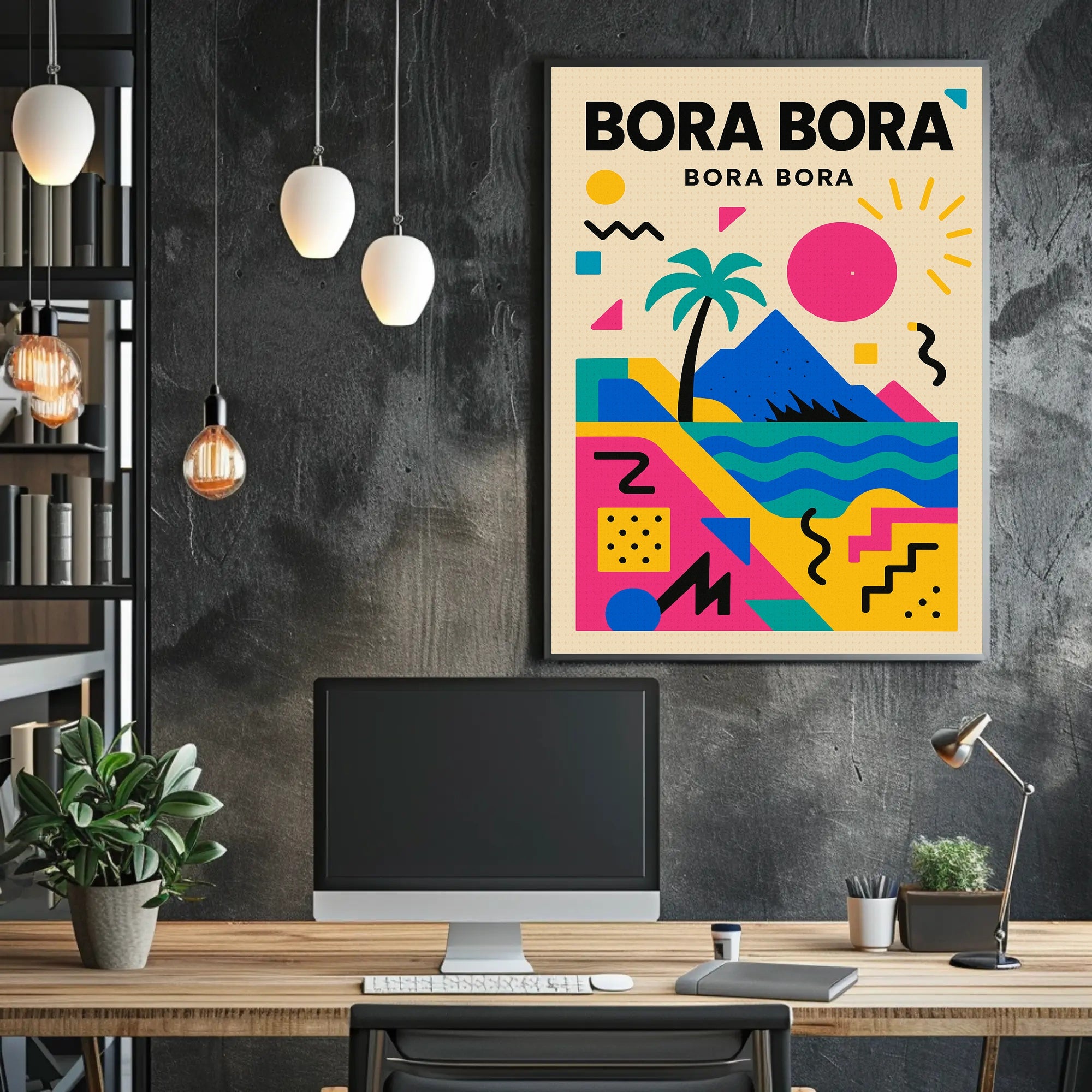 Bora Bora Island Abstract Poster PosterGoat