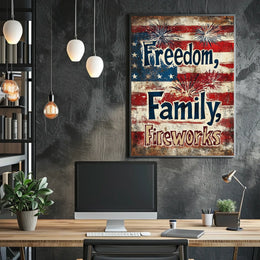 Freedom Family Fireworks Poster
