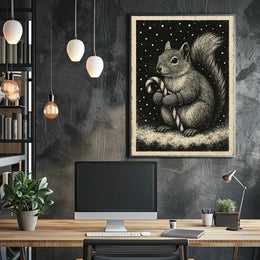 Winter Squirrel Delight Poster