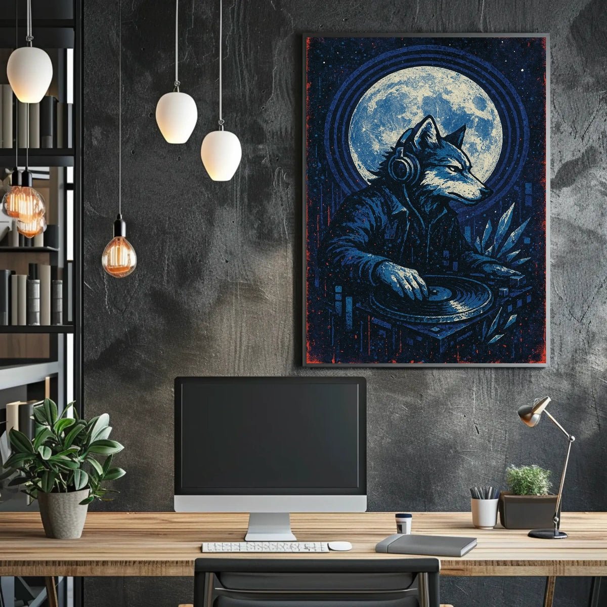Dj Wolf Under The Moon Poster