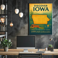 Discover Iowa Vintage Travel Poster