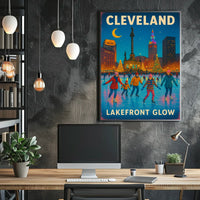 Cleveland Lakefront Glow Poster