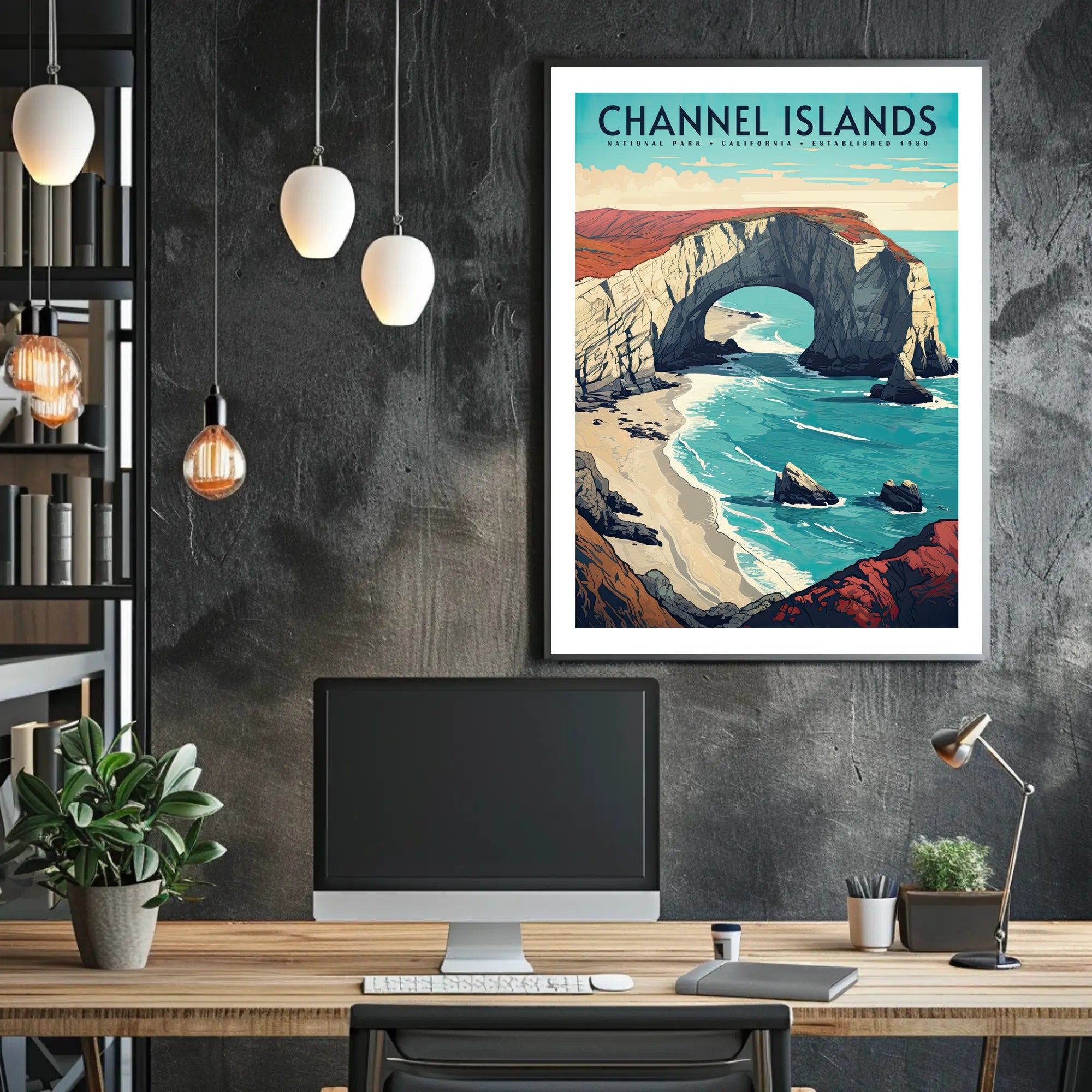 Channel Islands Poster Vintage National Park Print