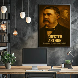 Chester A Arthur Poster Vintage Analog Film Aesthetic Presidential Portrait Wall Art 21st President United States