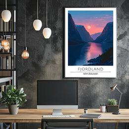 Fjordland Sunset Travel Poster