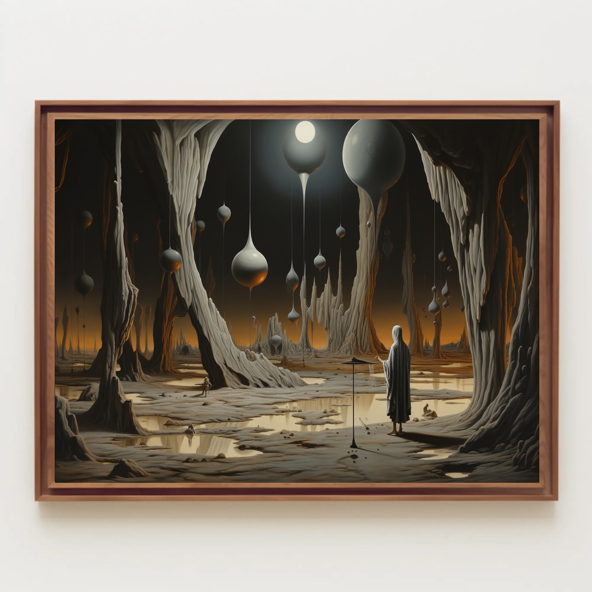 Surreal Landscape with Cloaked Figure Fantasy or Mythology Poster