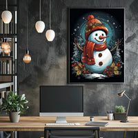 Festive Snowman In Winter Wonderland Poster
