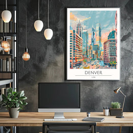 Vibrant Denver Cityscape Poster PosterGoat