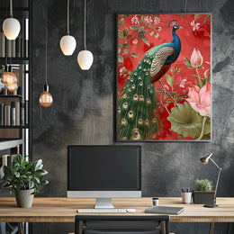 Peacock Elegance: Exotic Animal Art Poster