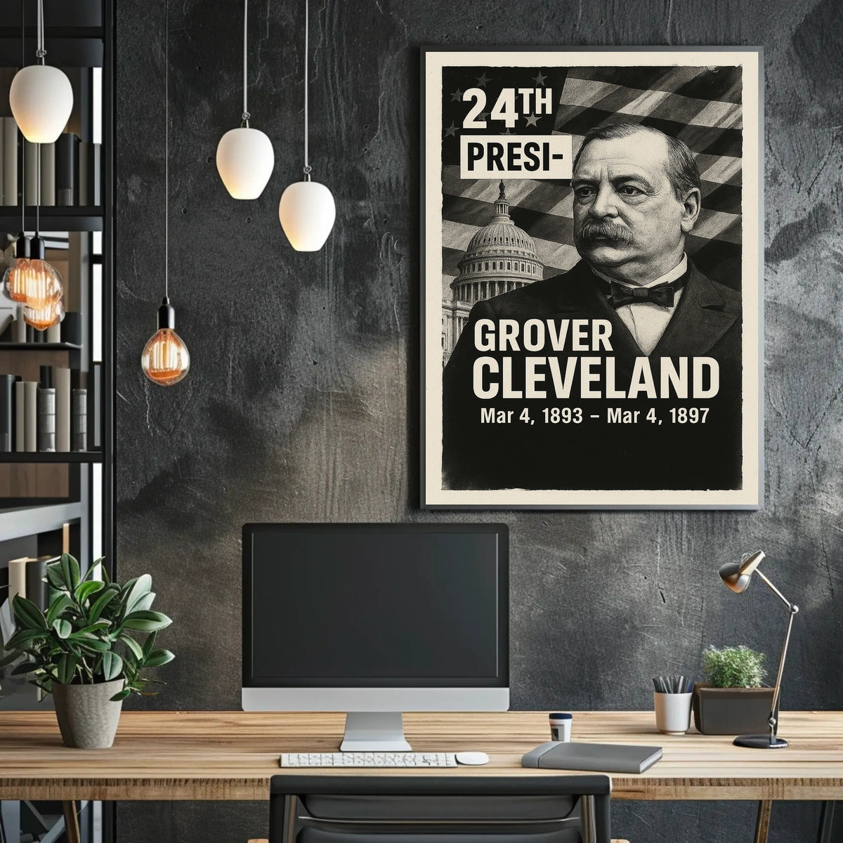 Grover Cleveland 24th President of the United States Digital Montaje Poster