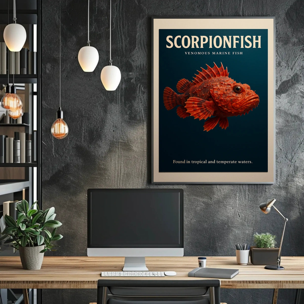 Scorpionfish Venomous Marine Fish Poster