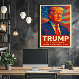 Trump Forty Seventh President Patriotic Wall Art Poster