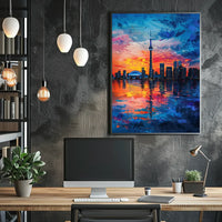 Toronto Skyline Sunset: Impressionistic Urban Art Poster