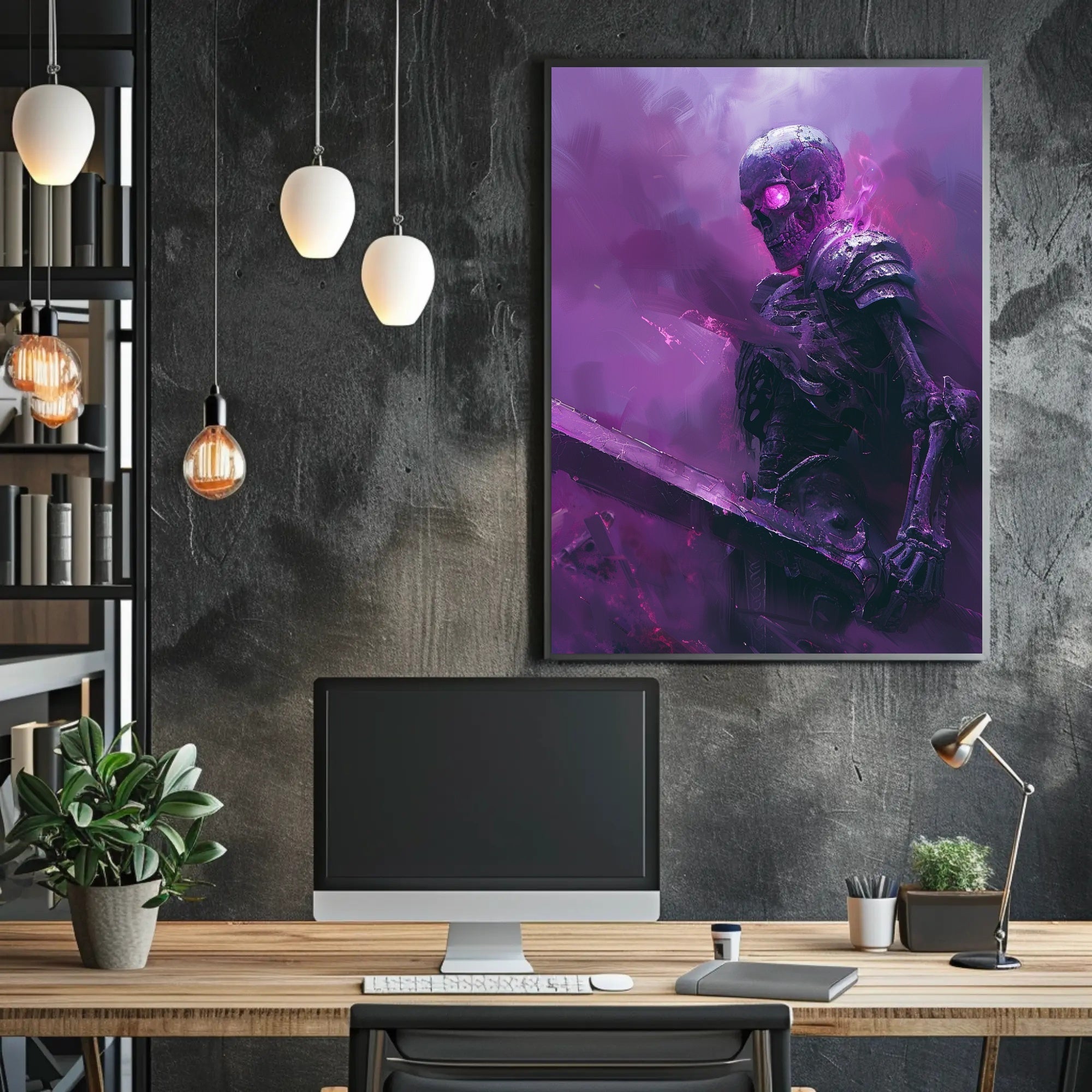 Skeletal Warrior: Dark Fantasy and Mythology Poster PosterGoat