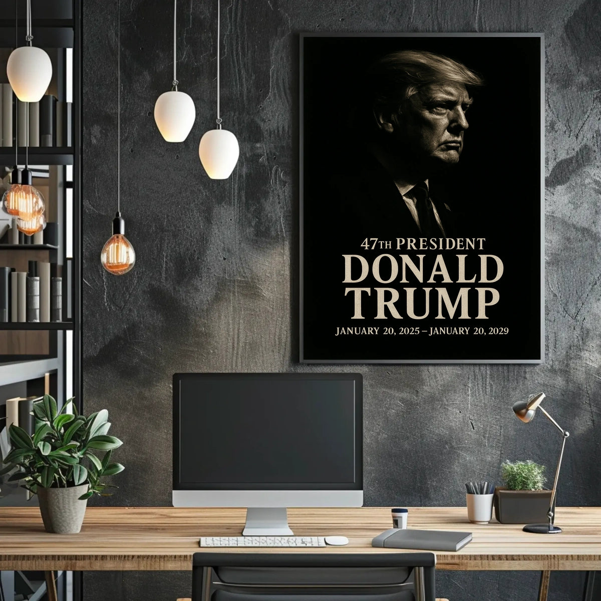 Trump Leadership Gravitas Monochrome Poster