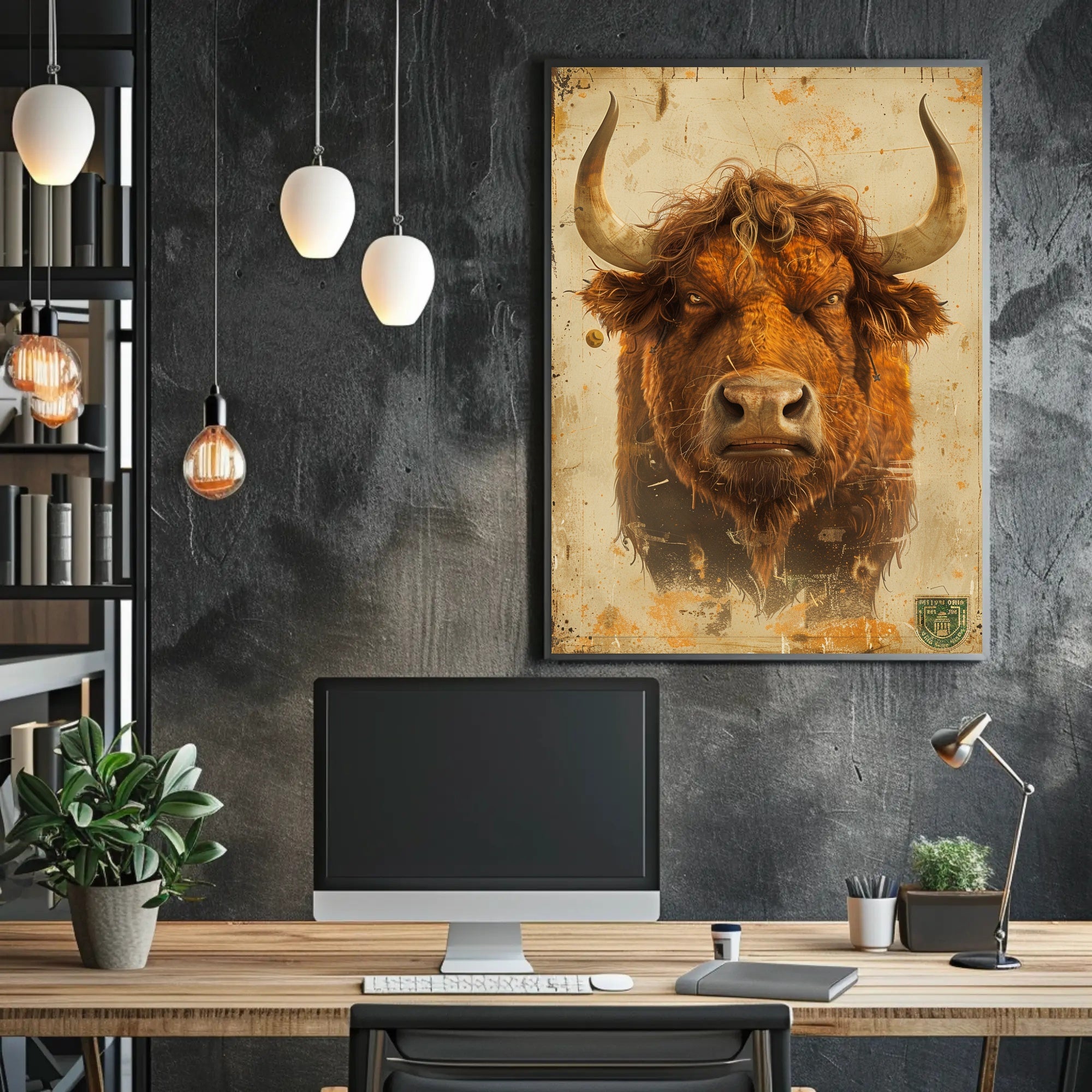 The Majestic Bull Poster PosterGoat
