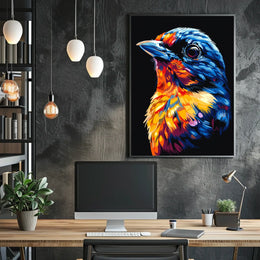 Vibrant Modern Bird Art Poster for Nature Lovers