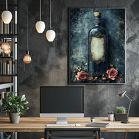 Ornate Vintage Glass Bottle Art Print Poster