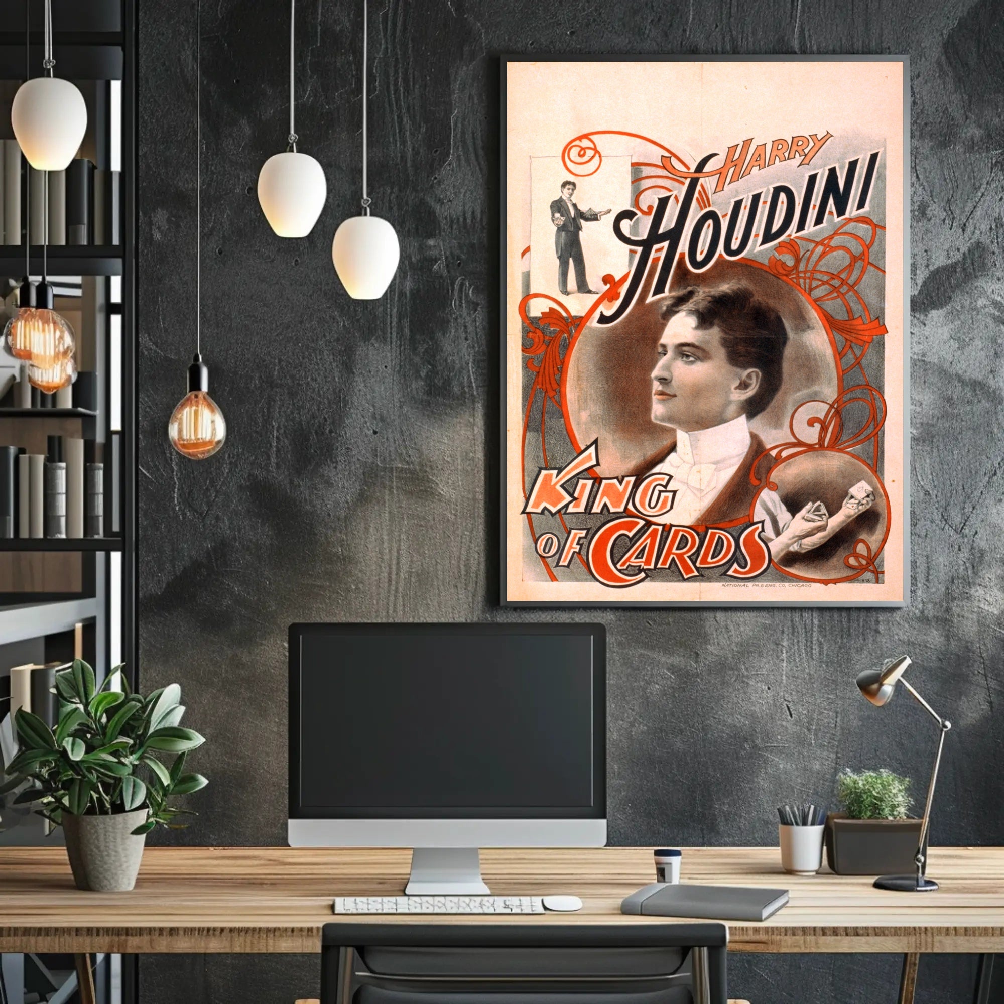 Harry Houdini Magic Performer Vintage Historical Poster