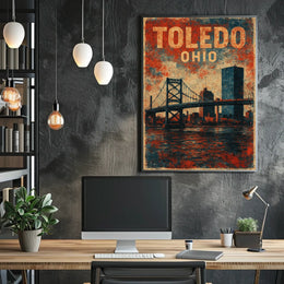 Toledo, Ohio Urban Landscape Poster
