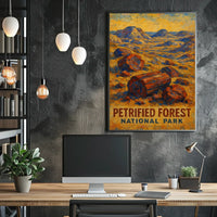 Petrified Forest National Park Vintage Travel Wall Art Nature Lovers Desert Scenic Poster