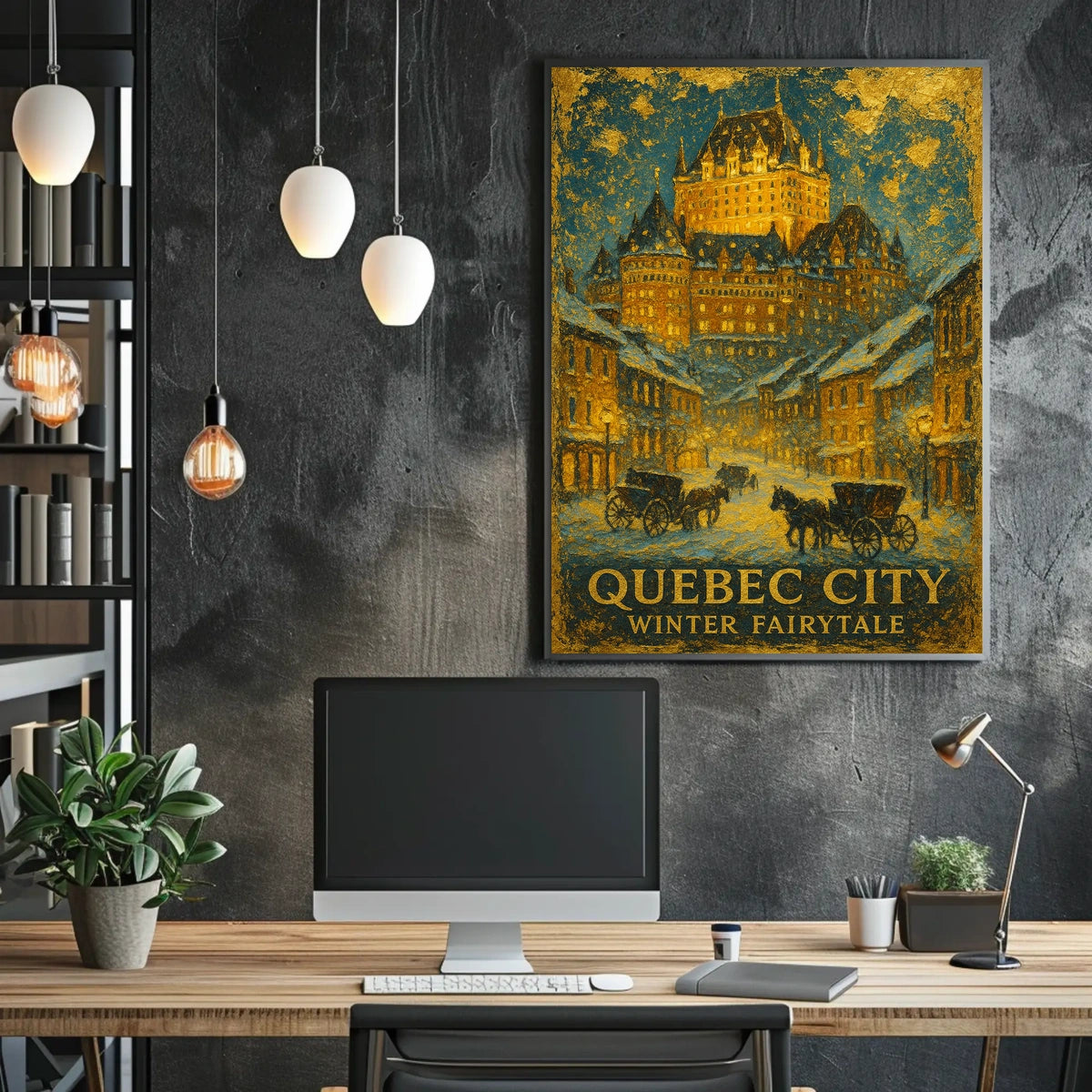 Quebec City Winter Fairytale Poster