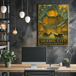 Quebec City Winter Fairytale Poster