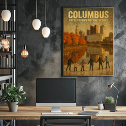 Columbus Reflections On The Scioto Poster
