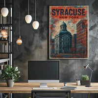 Syracuse Domed Landmark Travel Art Deco Collectors Poster