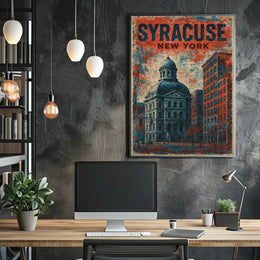 Syracuse Domed Landmark Travel Art Deco Collectors Poster