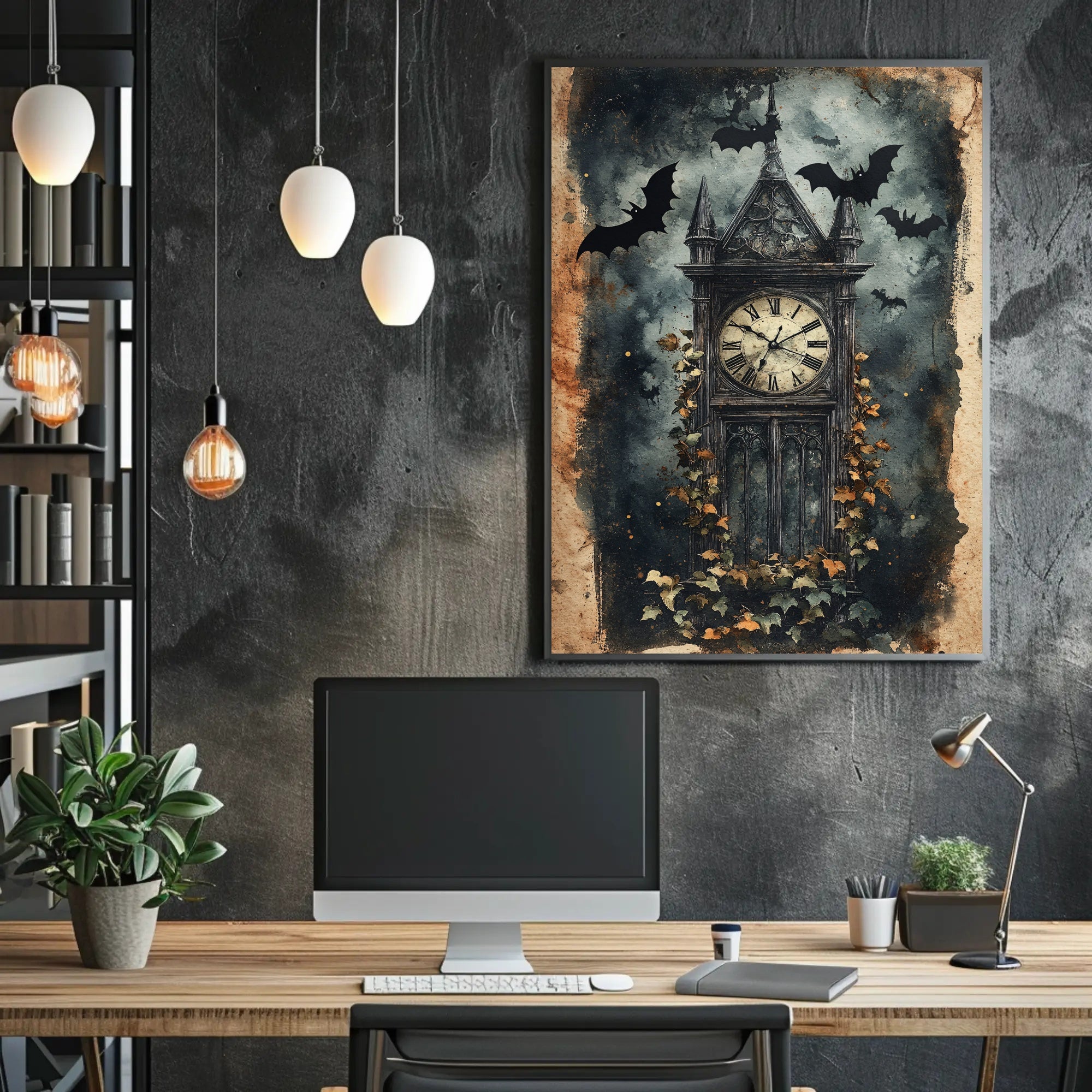 Gothic Clock Tower At Dusk Poster