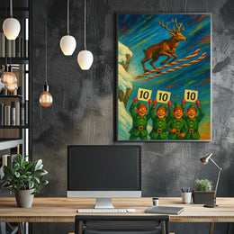 Reindeer Ski Jumping Extravaganza Poster