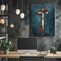 Roses and Thorns Gothic Design Artistic and Pop Culture Poster