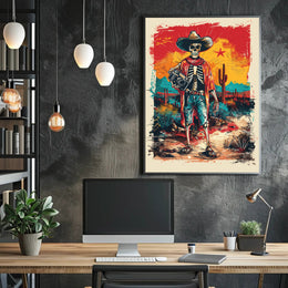 Desert Wanderer Skeleton Poster PosterGoat