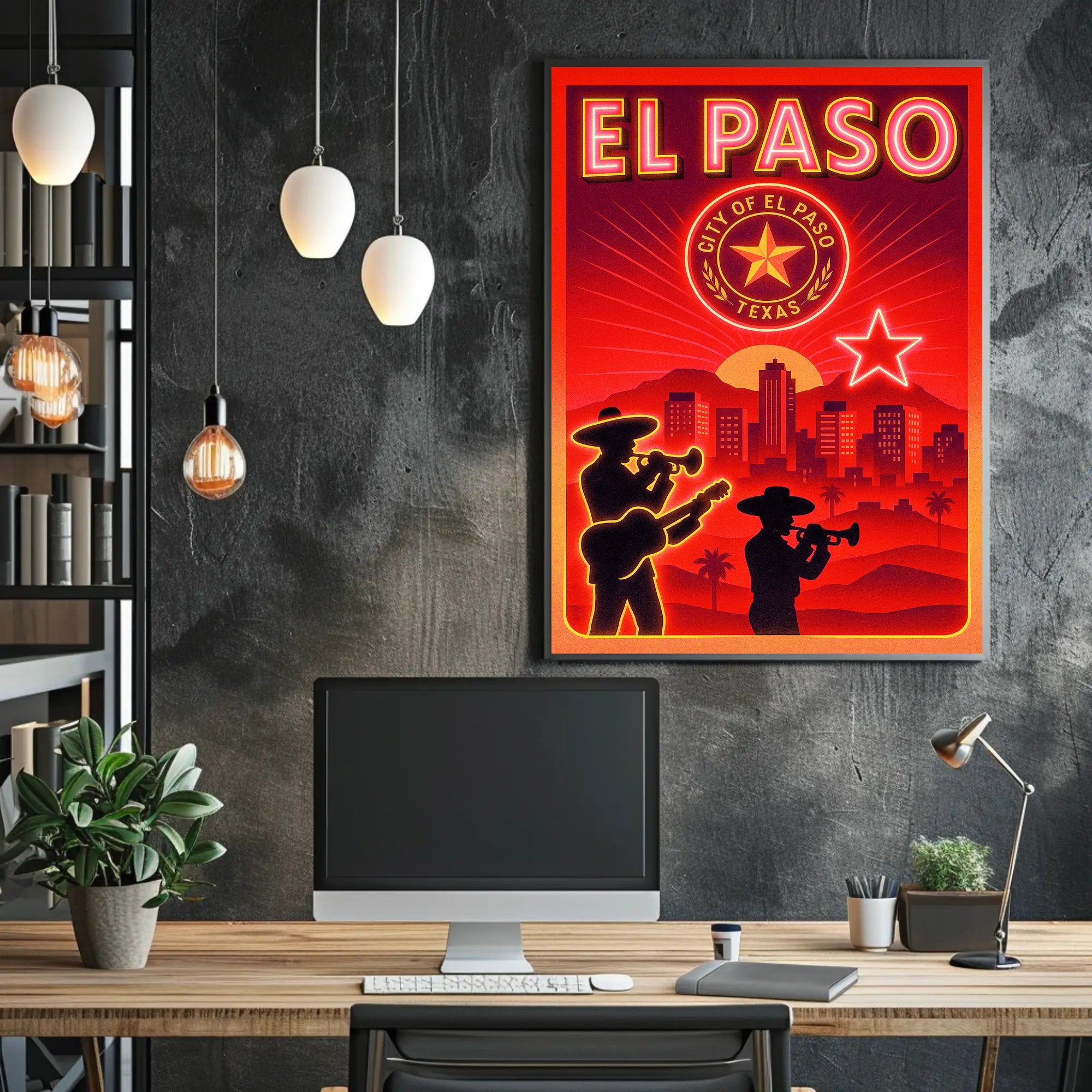 El Paso Cityscape Poster PosterGoat