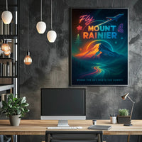 Fly Mount Rainier Art Print Wall Decor