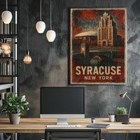 Syracuse New York Vintage Cityscape Collector Poster