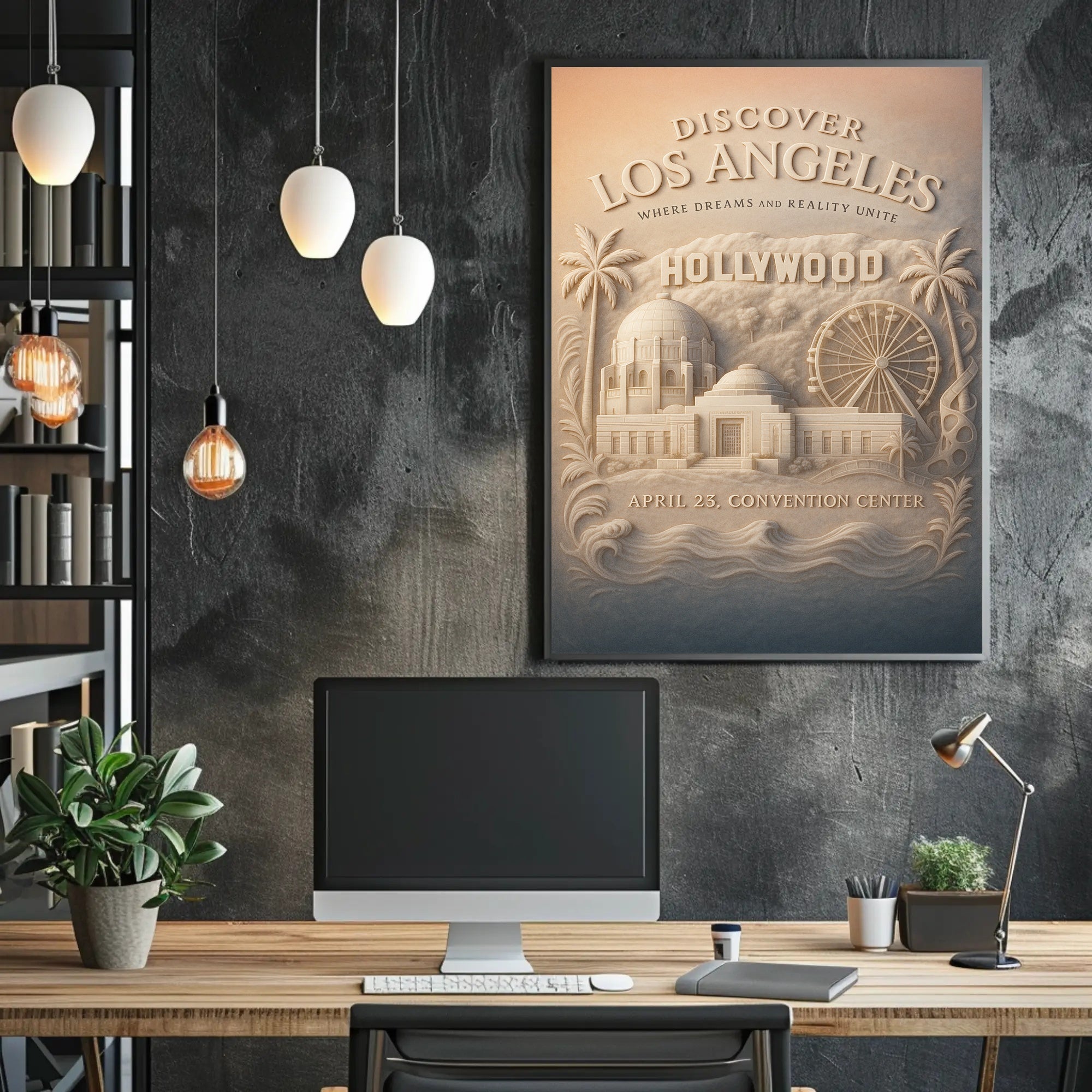 Los Angeles Cityscape Illustration Poster - Urban or Cityscape Poster
