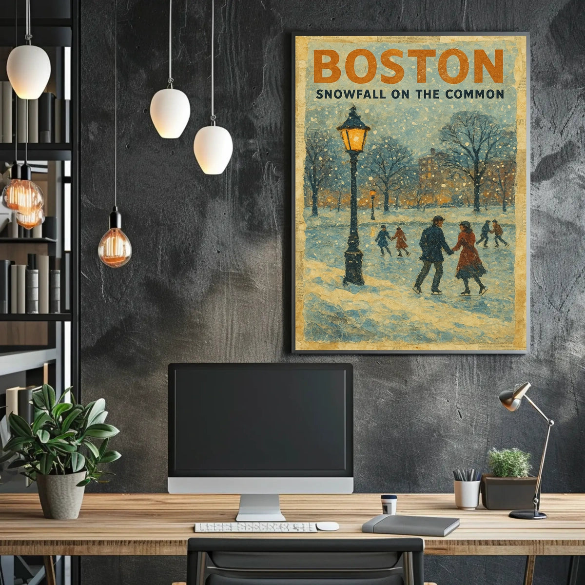 Boston Snowfall On The Common Poster