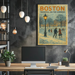 Boston Snowfall On The Common Poster