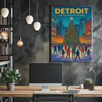 Detroit Light In The City Of Steel Poster