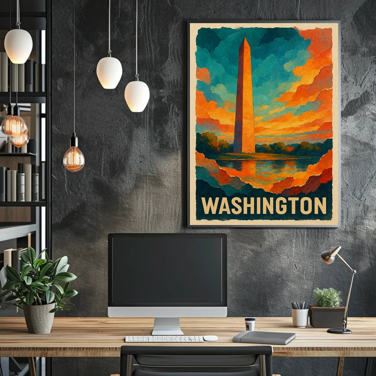 Washington Monument At Sunset Poster