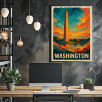 Washington Monument At Sunset Poster