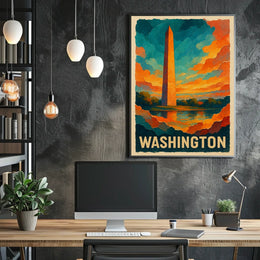 Washington Monument At Sunset Poster