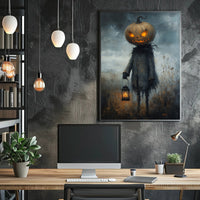 Halloween Jack Lantern Scarecrow Dark Artistic Poster
